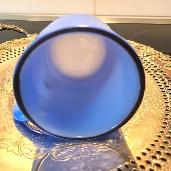 Vintage Anchor Hocking FireKing Milk Glass Periwinkle Blue Coffee Mug Cup - Picture 6 of 6